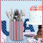 Acellegic 6 Set Patriotic Table Centerpieces Patriotic Vases with Removable Foam Blocks Red White and Blue Flower Box Cardboard Vases for Flowers Mason Jars Utensil Holder for Kitchen Home 4th of July
