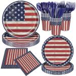 168-Piece 4th of July Party Tableware Set
