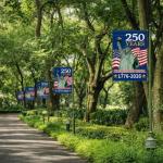 America 250th Anniversary Garden Flag, 250 Anniversary USA Flag 1776-2026 Patriotic 250 Years Banner 4th of July Yard Sign Double-Sided Waterproof Garden Flag 12x18 Inch