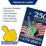 America 250th Anniversary Garden Flag, 250 Anniversary USA Flag 1776-2026 Patriotic 250 Years Banner 4th of July Yard Sign Double-Sided Waterproof Garden Flag 12x18 Inch