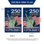 America 250th Anniversary Garden Flag, 250 Anniversary USA Flag 1776-2026 Patriotic 250 Years Banner 4th of July Yard Sign Double-Sided Waterproof Garden Flag 12x18 Inch