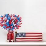 Eternity sky 27PCS 4th/Fourth of July Decorations Artificial Flowers Red White Blue Patriotic Picks Berry Stems Memorial Independent Labor Day Decor for Home Vase Table Centerpieces