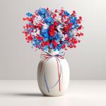 Eternity sky 27PCS 4th/Fourth of July Decorations Artificial Flowers Red White Blue Patriotic Picks Berry Stems Memorial Independent Labor Day Decor for Home Vase Table Centerpieces