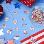MARFOREVER 40Pcs/20 Pairs Patriotic Charms, 4th of July Enamel Charms for Jewelry Making, Red White Blue American Flag Independence Day Pendants for Bracelet Necklace Earrings Making
