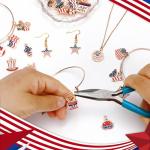 MARFOREVER 40Pcs/20 Pairs Patriotic Charms, 4th of July Enamel Charms for Jewelry Making, Red White Blue American Flag Independence Day Pendants for Bracelet Necklace Earrings Making
