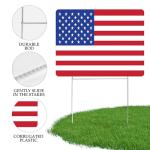 USA Flag Old Glory United States of America Yard Sign Double Sided With Stake - Large, 17 Inch By 13 Inch for Military Veteran Patriotic
