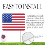 USA Flag Old Glory United States of America Yard Sign Double Sided With Stake - Large, 17 Inch By 13 Inch for Military Veteran Patriotic