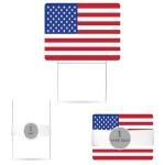 USA Flag Old Glory United States of America Yard Sign Double Sided With Stake - Large, 17 Inch By 13 Inch for Military Veteran Patriotic