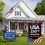 250th America Garden Flag, 250 Anniversary USA Flag 250 Year Patriotic Banner 4th of July Yard Sign 1776-2026 Double-Sided Waterproof Garden Flag 12x18 Inch