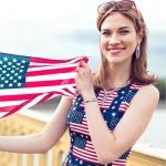 GyovinnJuwanua 4th of July Jewelry Set, 3Pcs Independence Day Theme Red White and Blue Rhinestone Jewelry Set with Earring Necklace Bracelet for Women Festival Gift Idea (Independence Day)