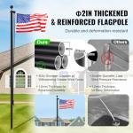 VEVOR 30 Feet Sectional Flagpole Kit, Heavy Duty Aluminum Alloy Flag Poles for Outside House in Ground, 3 Display Modes with 3x5 American Flag, Professional Accessories, Black