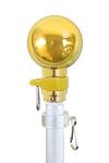 8 Foot Aluminum Silver Flagpole with Ball