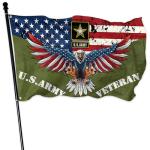 American Veteran Flag 3x5 Ft Outdoor American Eagle Military Flag Double Sided Mirror Print Memorial Day 4th of July Independence Day Flags for House Indoor Outside Yard Patriotic Banner Decor