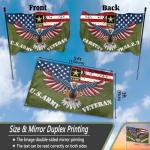 American Veteran Flag 3x5 Ft Outdoor American Eagle Military Flag Double Sided Mirror Print Memorial Day 4th of July Independence Day Flags for House Indoor Outside Yard Patriotic Banner Decor