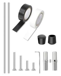 Tofcbye 6 ft Aluminum Color Guard Flag Pole with Weight, 2 * 3-ft Color Guard Pole, Can Be Used Alone 3ft, with Plastic Black End Cap Tips and Tape for Standard Lightweight Practice Pole Flags