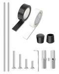 Tofcbye 6 ft Aluminum Color Guard Flag Pole with Weight, 2 * 3-ft Color Guard Pole, Can Be Used Alone 3ft, with Plastic Black End Cap Tips and Tape for Standard Lightweight Practice Pole Flags