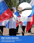 Tofcbye 6 ft Aluminum Color Guard Flag Pole with Weight, 2 * 3-ft Color Guard Pole, Can Be Used Alone 3ft, with Plastic Black End Cap Tips and Tape for Standard Lightweight Practice Pole Flags