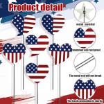 Pickmesh 6 Pcs 12" H Patriotic Metal Yard Sign Patriotic Heart Garden Stake USA Flag American Yard Sign for Memorial Day Outdoor Decor 4th of July Independence Day Decoration