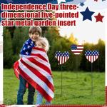 Pickmesh 6 Pcs 12" H Patriotic Metal Yard Sign Patriotic Heart Garden Stake USA Flag American Yard Sign for Memorial Day Outdoor Decor 4th of July Independence Day Decoration