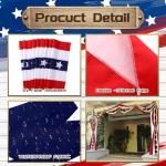Remagr 2 Pack 2.5 x 20 ft Memorial Days Flag Patriotic Bunting American Decorations 4th of July Decor Large Red White Blue USA Flag Banner Veterans Days Celebration Outdoor Porch Garden Decorations