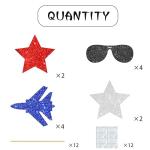 Air Force Centerpiece Sticks Glitter Military Airplane Decorations 12PCS Air Force Pilot Table Toppers Flight Sunglasses US Star Centerpieces for Fighter Jet Patriotic Theme Birthday Party Supplies