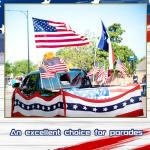 Remagr 2 Pack 2.5 x 20 ft Memorial Days Flag Patriotic Bunting American Decorations 4th of July Decor Large Red White Blue USA Flag Banner Veterans Days Celebration Outdoor Porch Garden Decorations