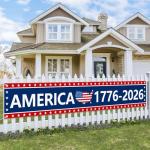 Probsin 250th Anniversary Banner 120" x 20" America 1776-2026 USA 250 Years Birthday Freedom American Map Patriotic Party Supplies Home Decorations for Outdoor, Indoor, Yard, Garden, Porch, Lawn