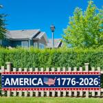 Probsin 250th Anniversary Banner 120" x 20" America 1776-2026 USA 250 Years Birthday Freedom American Map Patriotic Party Supplies Home Decorations for Outdoor, Indoor, Yard, Garden, Porch, Lawn