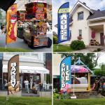 CUSTOMTREND Feather Flag Pole Kit Fits 12FT Swooper Flags, 15FT Tall Aluminum Flagpole Set with Heavy Duty Ground Spike for Business Advertising Flags Custom Feather Flag (No Flag Included)