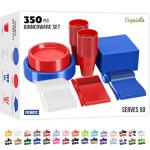 350-Piece Patriotic Party Plates and Cutlery Set
