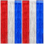 Red, White, and Blue Foil Fringe Curtain Set