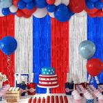 Red, White, and Blue Foil Fringe Curtain Set