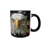 Eagle USA Flag Coffee Mug for Women Ceramic Tea Cup with Handle 11oz Funny Novelty Mugs Porcelain Mug Present for Office Home