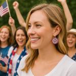 4th Of July Earrings For Women American Usa Patriotic Red White And Blue Flag Earrings Anniversary National Day Decorative Jewelry Gifts