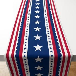 OHOME 4th of July Decorations - Patriotic USA Stars Table Runner for Home | Memorial Day Decorations - 250 America Anniversary Fourth of July Accessories Decor Party Supplies Indoor Outdoor