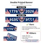 Probsin Large 250th Anniversary Banner 120" x 20" 1776-2026 250 Years Birthday America Flag Eagle Patriotic Party Supplies Home Decorations for Outdoor, Indoor, Yard, Garden, Porch, Lawn