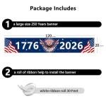 Probsin Large 250th Anniversary Banner 120" x 20" 1776-2026 250 Years Birthday America Flag Eagle Patriotic Party Supplies Home Decorations for Outdoor, Indoor, Yard, Garden, Porch, Lawn