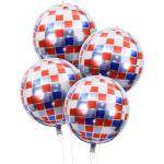 Disco Ball Balloons Inflatable Red White and Blue Disco Balls Balloons USA America Patriotic Memorial Spider Themed Balloon Arch Decor Veterans Day Birthday Party Decorations Supplies for Men Women
