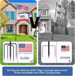 ZMTECH 12FT Heavy Duty Flag Pole with 5 Pronges Base in Ground for Yard,Tangle Free Spinning Stainless Steel,Windproof Ground Flag Poles for 2 Flags | Outside House Residential or Commercial 1 Pack