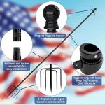 ZMTECH 12FT Heavy Duty Flag Pole with 5 Pronges Base in Ground for Yard,Tangle Free Spinning Stainless Steel,Windproof Ground Flag Poles for 2 Flags | Outside House Residential or Commercial 1 Pack