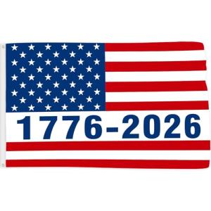 Probsin 250 Anniversary Flag 3x5 Ft USA American 1776-2026 Star Stripe 250th Anniversary Patriotic Yard Signs Party Supplies Hanging Decor for Room House Welcome Photo Backdrop with Brass Grommets