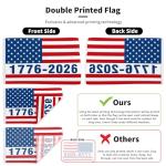 Probsin 250 Anniversary Flag 3x5 Ft USA American 1776-2026 Star Stripe 250th Anniversary Patriotic Yard Signs Party Supplies Hanging Decor for Room House Welcome Photo Backdrop with Brass Grommets