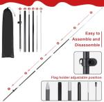 Buryeah 2 Sets Fresh Cheesesteak Feather Flag Pole Kit Banner for Business Advertising 7ft Fresh Cheesesteak Swooper Flag Sign with Flagpole Ground Stake Portable Bag for Outdoor Ground Outside