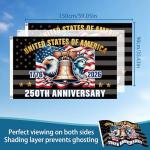 250th Anniversary USA Flag, 1776-2026 Patriotic USA Anniversary 3x5 Ft Style Outdoor Flag, Liberty Bell Eagle Statue of Liberty Design (59" x 35.4")