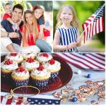 MARFOREVER Patriotic 4th of July Charms, 120 Pcs Independence Day Red White Blue Jewelry Making Charms American Flag Memorial Day Enamel Pendants for Bracelets Necklaces Earrings Craft