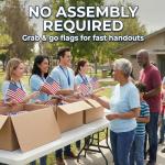 100 Mini American Flags on Sticks