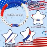 Highergo 24 Pcs 250th Anniversary USA Bracelet Bulk 4th of July Wristband American Patriotic Independence Day Party Favor Gift (Fresh)