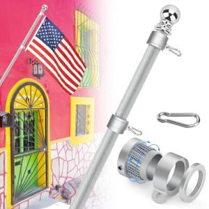 Sinyoeer 6FT Flag Poles, Carbon Fiber Heavy Duty Flagpoles for Outside House, House Flag Poles for Porch, 1 inch Flag Pole for for 3x5 Flag (Without Bracket)