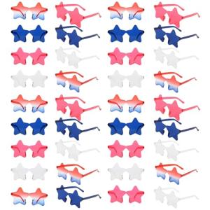 BUWUSMU 36 Pcs Star Shaped Sunglasses Bulk, 4th of July Star Glasses, Patriotic Glasses for Independence Day Party Favors
