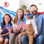 BUWUSMU 36 Pcs Star Shaped Sunglasses Bulk, 4th of July Star Glasses, Patriotic Glasses for Independence Day Party Favors